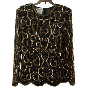 Vintage Silk Beaded and Sequin Top